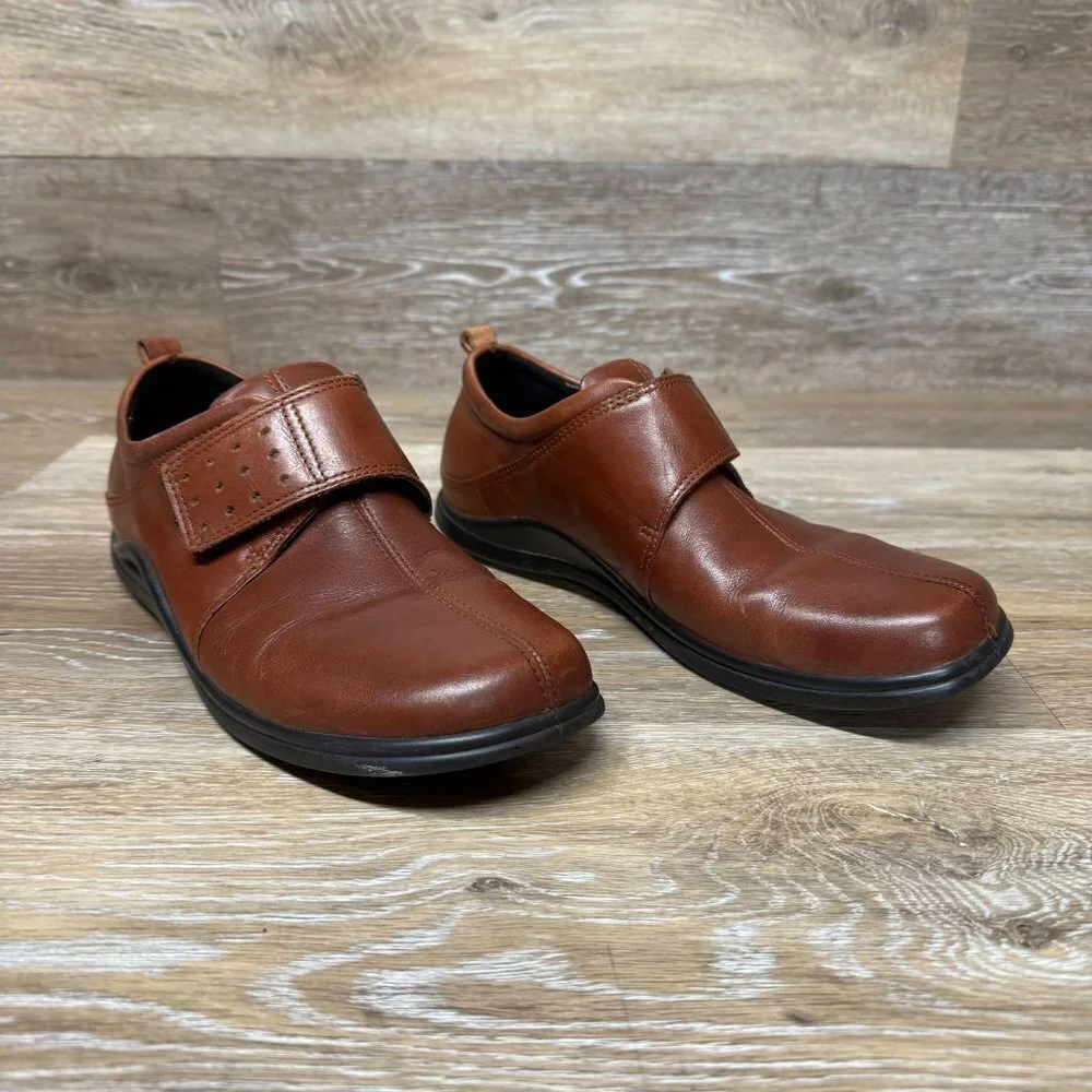 Ecco Women's  Monk Strap Brown Leather Comfort Shoes 14593 Women SZ EU 38